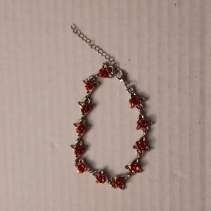 4/$60 Red & Silver Rose Bracelet